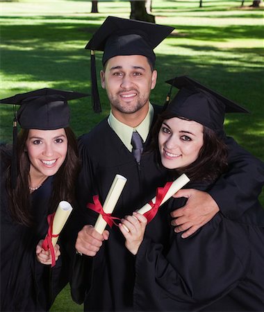 diploma hat students - Portrait of College Graduates Stock Photo - Premium Royalty-Free, Code: 600-02312368