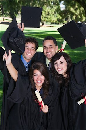 diploma hat students - Portrait of College Graduates Stock Photo - Premium Royalty-Free, Code: 600-02312371