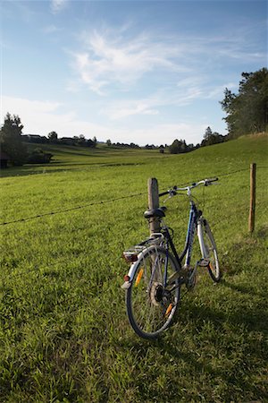 fil barbelé - Vélo contre Rural clôture, Allemagne Photographie de stock - Premium Libres de Droits, Code: 600-02332621