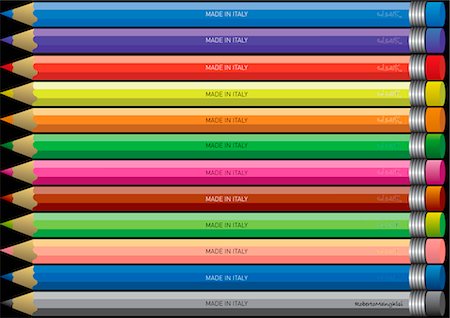 simsearch:600-03544723,k - Illustration des crayons de couleur Photographie de stock - Premium Libres de Droits, Code: 600-02348782