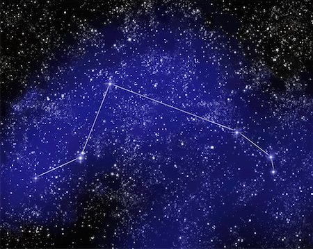 Outline of Constellation of Aries in Night Sky Stock Photo - Premium Royalty-Free, Code: 600-02342956