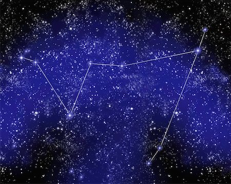 Outline of Constellation of Capricorn in Night Sky Stock Photo - Premium Royalty-Free, Code: 600-02342952