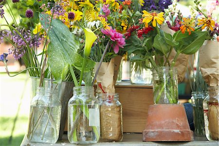 schnittblume - Cut Flowers for Sale at Organic Farmer's Market Foto de stock - Sin royalties Premium, Código: 600-02377074