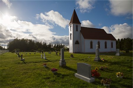 St Matthew's Church (Ruby Church) and Cemetery, Goulds, Ferryland District, Newfoundland, Canada Stock Photo - Premium Royalty-Free, Code: 600-02377439