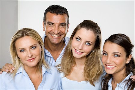 smile group white background - Portrait of Family Stock Photo - Premium Royalty-Free, Code: 600-02371352