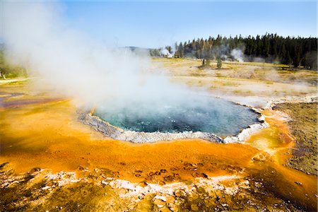 Hot Spring, Yellowstone National Park, Wyoming, USA Foto de stock - Sin royalties Premium, Código: 600-02371386