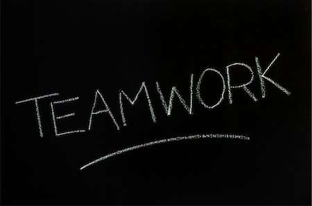 Teamwork Written on Chalkboard Fotografie stock - Premium Royalty-Free, Codice: 600-02594167