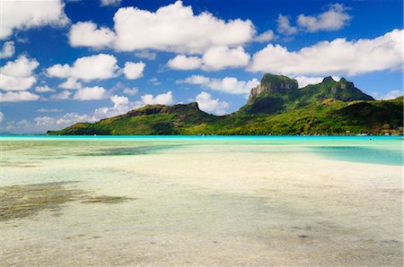 Vue d'ensemble de Bora Bora et la lagune de Motu Mute, Polynésie française Photographie de stock - Premium Libres de Droits, Code: 600-02590585