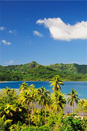 Vue d'ensemble de la baie, Huahine, Polynésie française Photographie de stock - Premium Libres de Droits, Code: 600-02590610