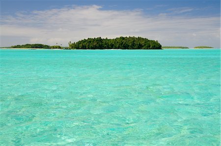 Lagoon and Islands, Aitutaki, Cook Islands Foto de stock - Sin royalties Premium, Código: 600-02590634