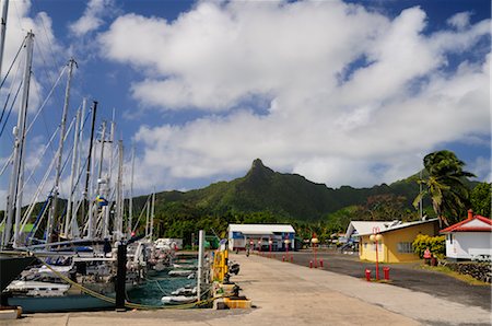 simsearch:600-02590666,k - Marina by Mountain, Avarua, Rarotonga, Cook Islands Fotografie stock - Premium Royalty-Free, Codice: 600-02590690