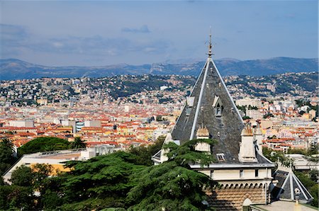 Aerial View of Nice, Cote d'Azur, Alpes-Maritimes, Provence-Alpes-Cote d'Azur, France Fotografie stock - Premium Royalty-Free, Codice: 600-02590874