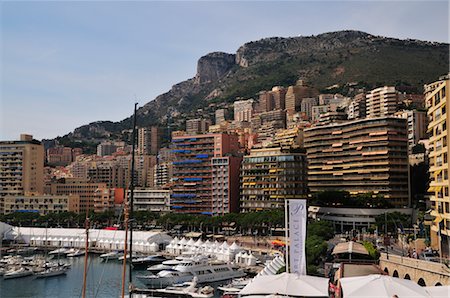 elegant french buildings - Port de Monaco, Highrise Buildings in Monaco, Cote d'Azur, France Stock Photo - Premium Royalty-Free, Code: 600-02590877