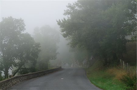 simsearch:600-02593856,k - Foggy Road in Rocamadour, Lot, Midi-Pyrenees, France Stock Photo - Premium Royalty-Free, Code: 600-02590913