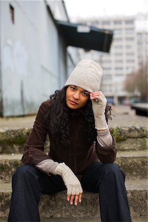 Portrait of Woman in Urban Industrial Area, Portland, Oregon, USA Stock Photo - Premium Royalty-Free, Code: 600-02659823