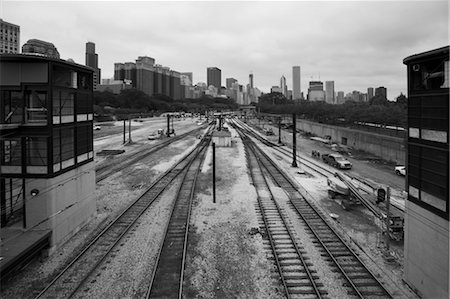 railway station in america - Train Station and Cityscape, Chicago, Illinois, USA Stock Photo - Premium Royalty-Free, Code: 600-02669684