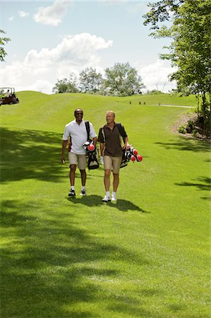 Men Walking on the Golf Course, Burlington, Ontario, Canada Foto de stock - Sin royalties Premium, Código: 600-02670299