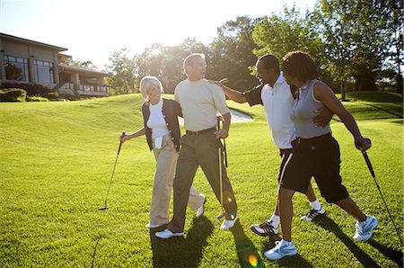 seniors friends group - Couples on Golf Course Stock Photo - Premium Royalty-Free, Code: 600-02670450