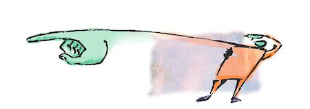 dessiner (art) - Dessin abstrait d'homme pointant Photographie de stock - Premium Libres de Droits, Code: 600-02670694