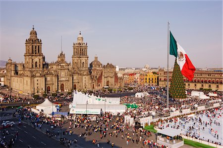 Christmas in the Zocalo in front of the Mexico City Metropolitan Cathedral, Mexico City, Mexico Stock Photo - Premium Royalty-Free, Code: 600-02694268