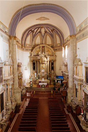 Interior of Monastery of Santa Maria Magdalena Cuitzeo, Michoacan, Mexico Foto de stock - Royalty Free Premium, Número: 600-02694328