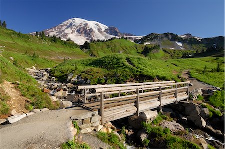 Mont Rainier, le Parc National du Mont Rainier, le comté de Pierce, Cascade Range, Washington, USA Photographie de stock - Premium Libres de Droits, Code: 600-02693516