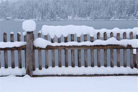 fence in snow - Fence, Bavaria, Germany Stock Photo - Premium Royalty-Free, Code: 600-02693621