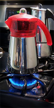 stainless steel stove top - Coffee Percolators Stock Photo - Premium Royalty-Free, Code: 600-02738714