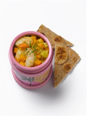 simsearch:600-03738379,k - Curried Shrimp and Squash with Pita Foto de stock - Sin royalties Premium, Código: 600-02756835