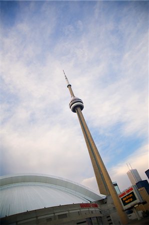 Rogers Centre and CN Tower, Toronto, Ontario, Canada Stock Photo - Premium Royalty-Free, Code: 600-02751552