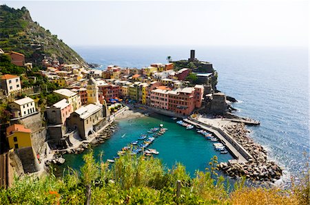 Vernazza, Province of La Spezia, Cinque Terre, Liguria, Italy Foto de stock - Sin royalties Premium, Código: 600-02828612