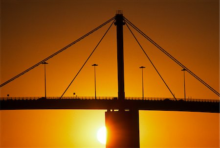 Westgate Bridge, Sunset Silhouette, Melbourne, Australie Photographie de stock - Premium Libres de Droits, Code: 600-02886027