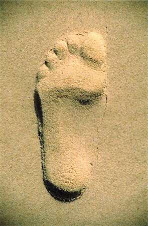 summer beach abstract - Footprint in Sand Foto de stock - Sin royalties Premium, Código: 600-02886130