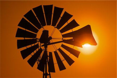 electric generator turbine - Windmill, Sunset Silhouette Stock Photo - Premium Royalty-Free, Code: 600-02886180