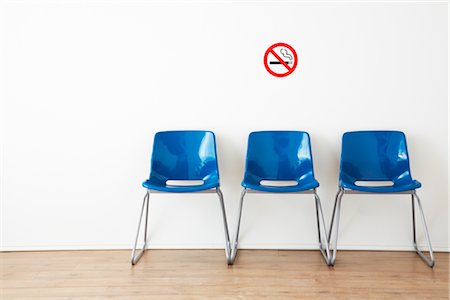 smoking room - Row of Blue Chairs in Waiting Room Stock Photo - Premium Royalty-Free, Code: 600-02883298