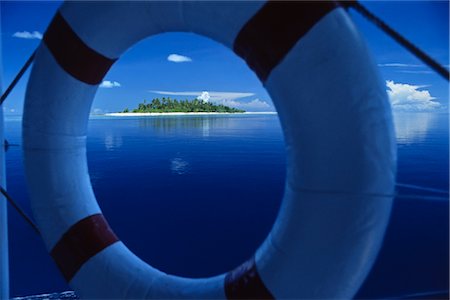 Life Preserver and Island, Maldives Foto de stock - Sin royalties Premium, Código: 600-02912314