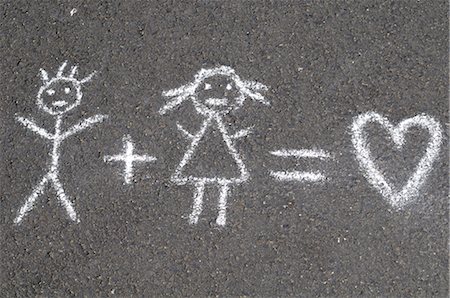 stick figures - Chalk Drawing Stock Photo - Premium Royalty-Free, Code: 600-02912552