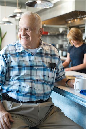 senior coffee shop - Man in Coffee Shop Stock Photo - Premium Royalty-Free, Code: 600-02912735