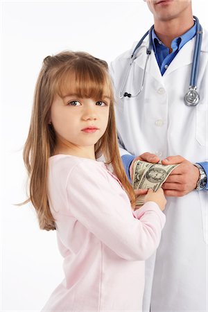 doctor patient standing white background - Girl Handing Money to Doctor Stock Photo - Premium Royalty-Free, Code: 600-02912768