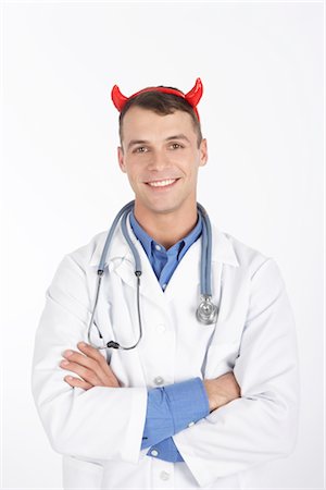 sept péchés capitaux - Docteur habillé comme diable Photographie de stock - Premium Libres de Droits, Code: 600-02912797