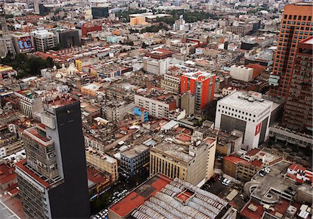 pollution de l'air - Vue aérienne du centre-ville de Mexico City, Mexique Photographie de stock - Premium Libres de Droits, Code: 600-02943221