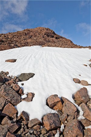 Éboulis et neige, Craig Harbour, île d'Ellesmere, Nunavut, Canada Photographie de stock - Premium Libres de Droits, Code: 600-02967550