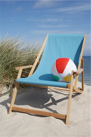 deck chair - Beach Chair at Beach, Vorupoer, Jylland, Denmark Stock Photo - Premium Royalty-Free, Code: 600-03003515