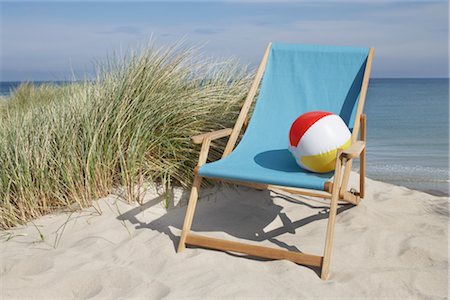 deck chair - Chaise de plage en plage, Vorupoer, Jylland, Danemark Photographie de stock - Premium Libres de Droits, Code: 600-03003516