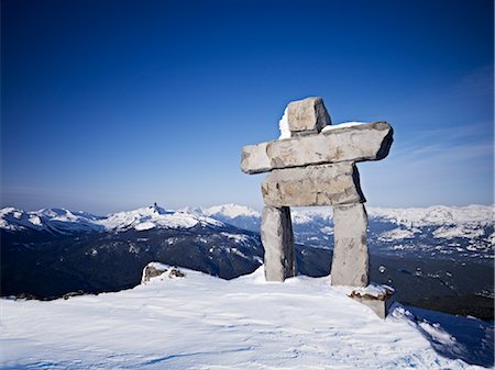 snowy landscapes in canada - Inukshuk, Whistler Mountain, Whistler, British Columbia, Canada Stock Photo - Premium Royalty-Free, Code: 600-03014818