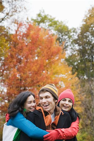 Friends Outdoors in Autumn Stock Photo - Premium Royalty-Free, Code: 600-03075187
