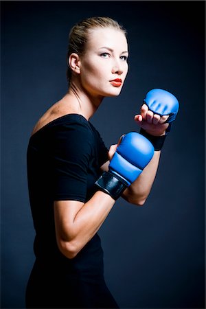 pugilista (mujer) - Portrait of Boxer Foto de stock - Sin royalties Premium, Código: 600-03075374