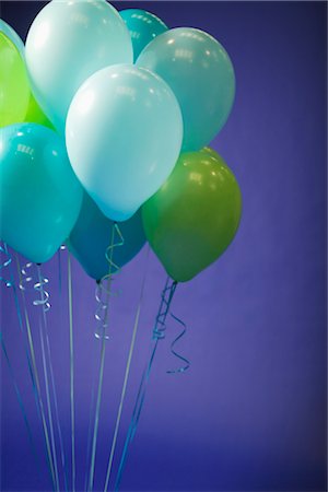 pastel blue - Balloons Against a Blue Background Stock Photo - Premium Royalty-Free, Code: 600-03075831
