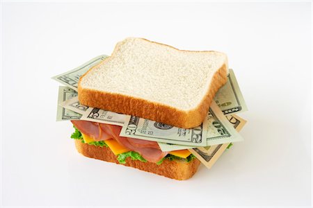 single sandwich - Money Sandwich Stock Photo - Premium Royalty-Free, Code: 600-03178892