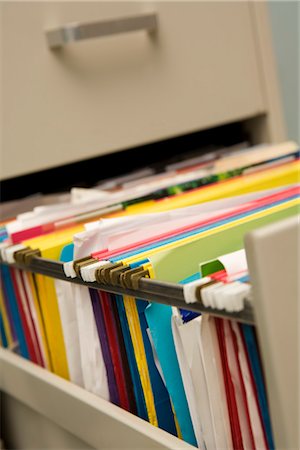 Close-up of Files in Filing Cabinet Foto de stock - Sin royalties Premium, Código: 600-03230350